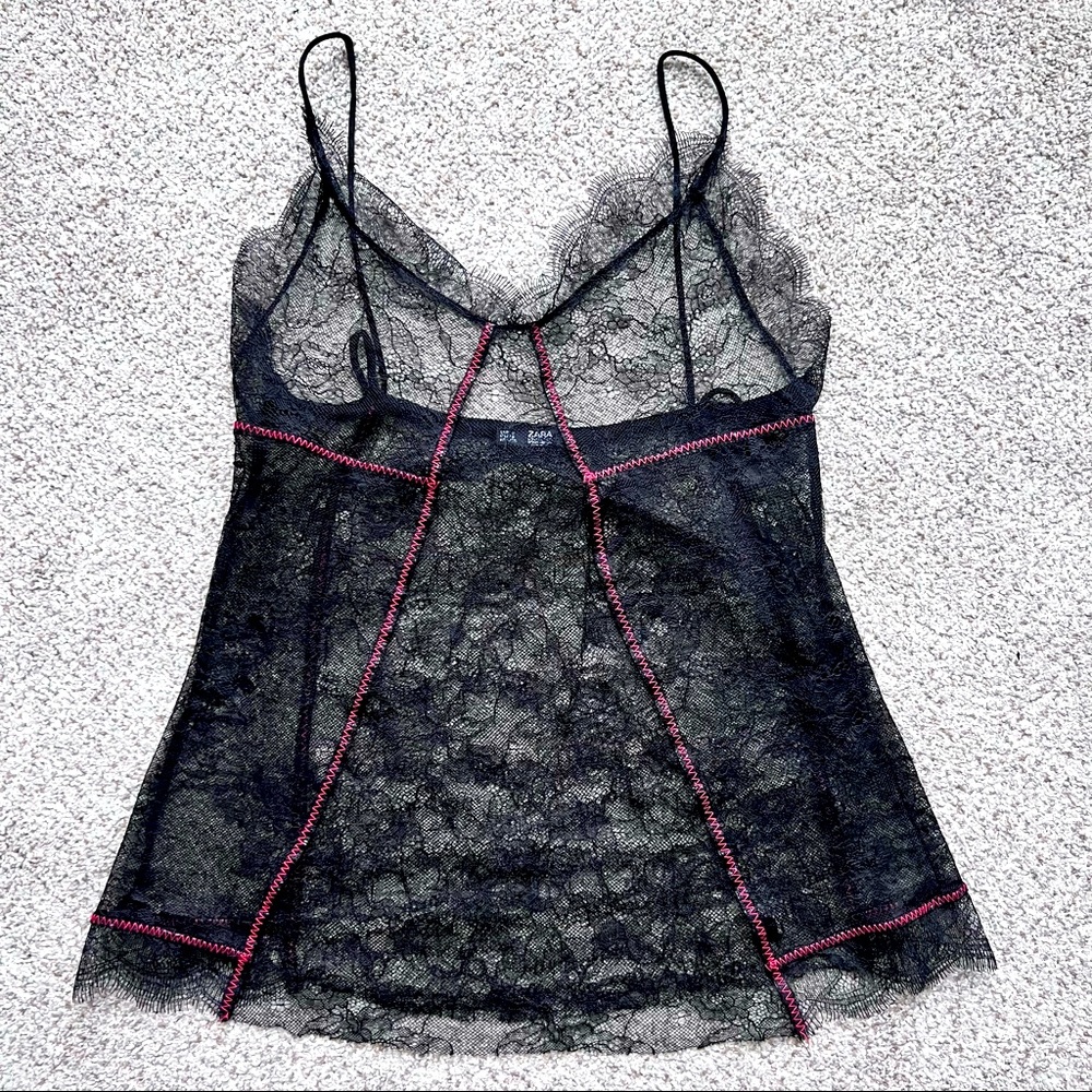 Zara black lace top Small